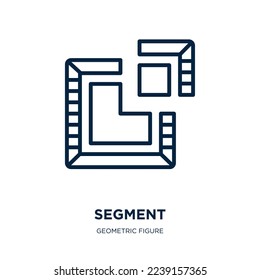 segment icon from geometric figure collection. Thin linear segment, business, template outline icon isolated on white background. Line vector segment sign, symbol for web and mobile