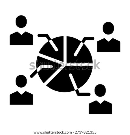 Segment Icon Glyph Style Vector Illustration