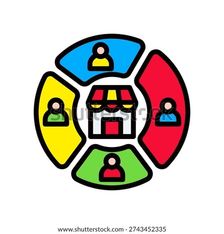 Segment Icon Lineal Color Vector Illustration