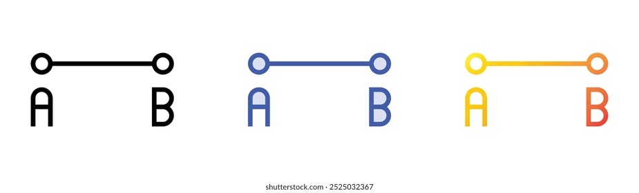 ícone de segmento. Design de estilo linear, preenchimento azul e gradiente isolado em plano de fundo branco