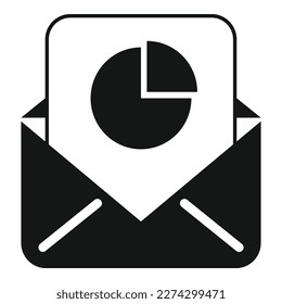 Segment market mail icon simple vector. Target chart. Business share