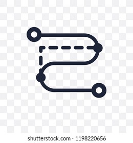Segment Path transparent icon. Segment Path symbol design from Maps and locations collection. Simple element vector illustration on transparent background.