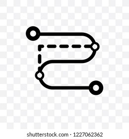 Segment Path vector linear icon isolated on transparent background, Segment Path transparency concept can be used for web and mobile
