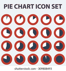 Segment pie chart icon set ,circle diagrams, business icons.