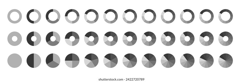 Segment slice circle icon isolated. Pie chart design element, segment infographic, round diagram.