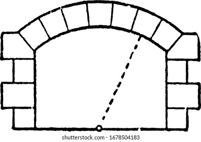 Segmental Arch , element,  vintage engraving.