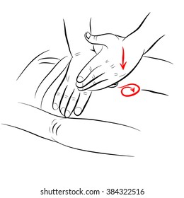 Massagem segmentar das costas, ilustração vetorial, imagem visual