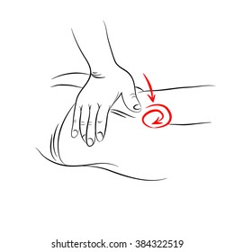 Segmental massage of the back, vector illustration, visual image