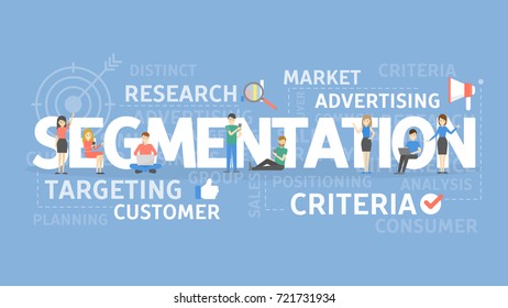 Segmentation concept illustration. Idea of criteria, research and advertising.