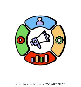 Segmentierung Füllfarbe Symbol, Vektorgrafik.
