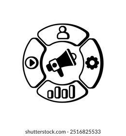 Segmentation Glyph Icon, Vector illustration