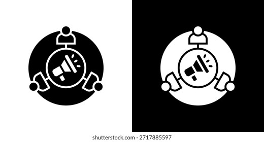 Icono de segmentación relleno en blanco y negro.