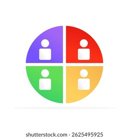 segmentation icon, colored flat vector. modern and minimalist design.