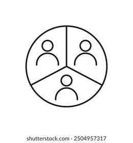 Segmentierung, Symboldesign einzeln auf weißem Hintergrund, Vektorgrafik