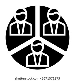 Ilustração do vetor de estilo de glifo do ícone de segmentação