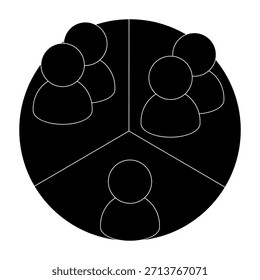 Icono de segmentación, icono de modelo de negocio aislado en fondo gris claro, perfecto para Sitio web, blog, logotipo, Diseño gráfico, redes sociales, interfaz de usuario, App móvil
