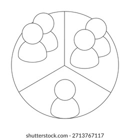 Icono de segmentación, icono de modelo de negocio aislado en fondo gris claro, perfecto para Sitio web, blog, logotipo, Diseño gráfico, redes sociales, interfaz de usuario, App móvil
