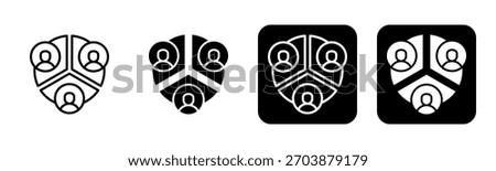 Segmentation Icon Line and Black Fill Style Collection