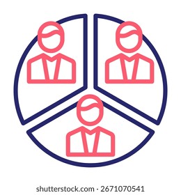 Segmentation Icon Line Color Style Vector Illustration