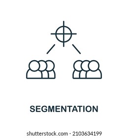 Segmentation icon. Line element from corporate development collection. Linear Segmentation icon sign for web design, infographics and more.