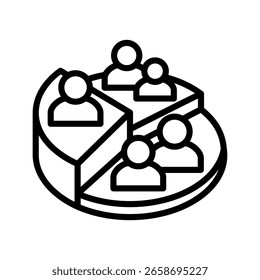 Segmentation icon line vector illustration