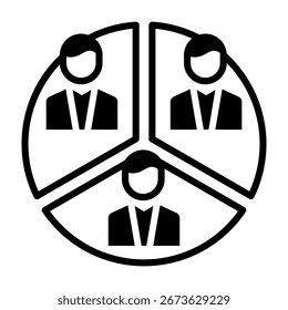 Segmentation Icon Mixed Style Vector Illustration