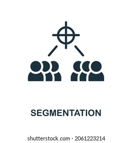Segmentation icon. Monochrome sign from corporate development collection. Creative Segmentation icon illustration for web design, infographics and more