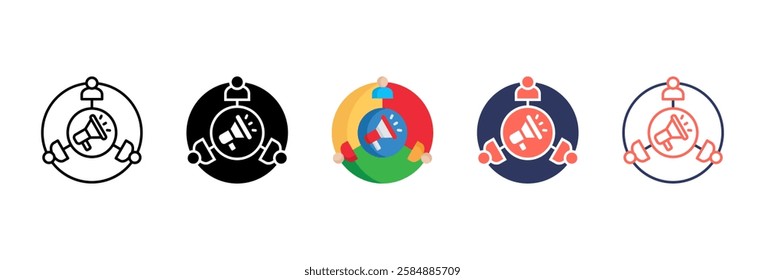 Segmentation Icon Sheet With Multiple Styles For Design