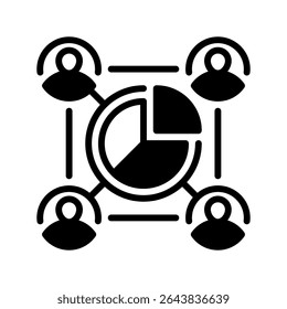Segmentierungsliniensymbol, Umrisssymbol für die Marktabteilung, Kundenkategorien, Datenclusterfunktionen, Zielstrategie und demografischer Fokus. Vektorsymbol.