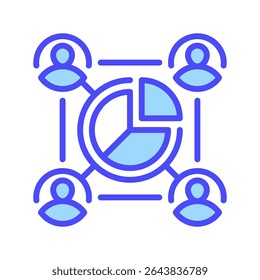 Segmentation Line Icon, Outline Symbol for Market Division, Customer Categories, Data Clustering, Targeted Strategy, and Demographic Focus. Vector Sign Icon.