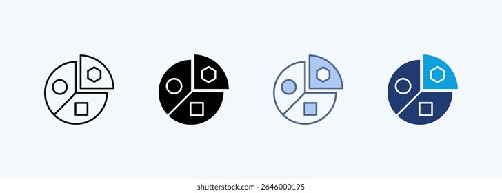 Segmentation Multiple Style Icon Vector Illustration