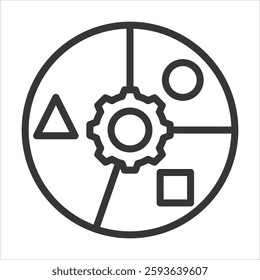 Segmentation Outline Icon Vector Illustration