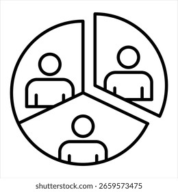 Segmentation Outline Icon Vector Illustration