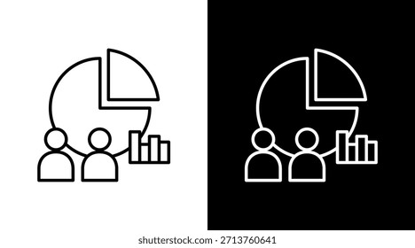 Diseño de conjunto de iconos blancos de contorno de segmentación