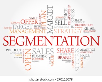 Segmentation word cloud, business concept