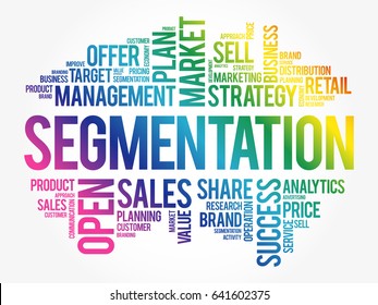 Segmentation word cloud collage, business concept