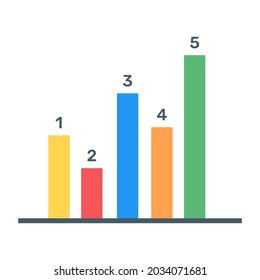 Diseño de icono plano de gráfico de barras segmentadas 