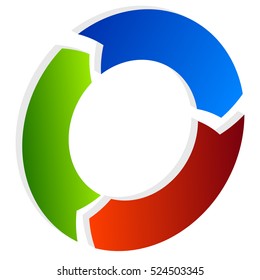 Segmented circle arrow. Circular arrow icon. Process, progres, rotation icon.