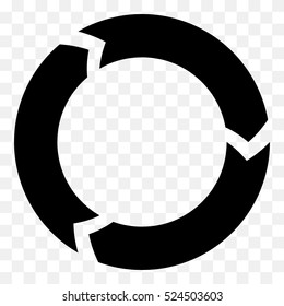 Segmented circle arrow. Circular arrow icon. Process, progres, rotation icon.