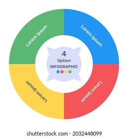 Segmented circle chart, flat icon design