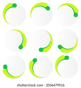 Segmented circle, circular preloader, buffer and progress bar. Completion, progression, stage and phase indicator 