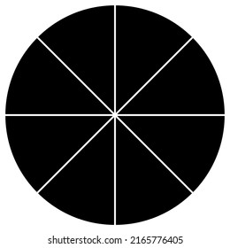 Segmented circle pie graph, pie chart infographics, presentation template design element from 1 to 36 segments