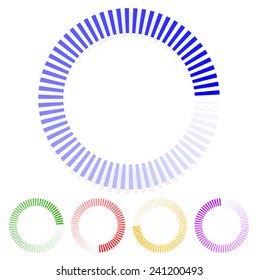 Segmented circles, progress indicators, buffer symbols