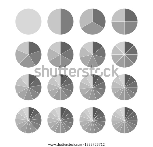 Segmented Circles Set Isolated On White Stock Vector (Royalty Free ...