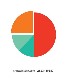 Segmented circles set isolated. Pie chart with segments with white background.