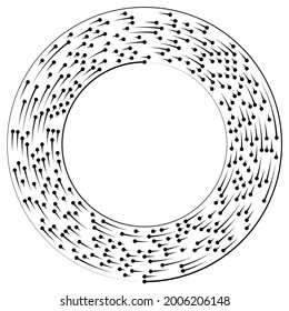 Segmented circular, concentric circle element with nodes