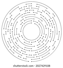 Segmented circular, concentric circle element with nodes