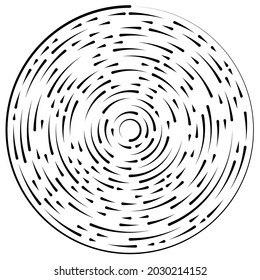 Segmented circular, concentric circle element