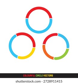 Segmented Color Wheel Circles Pack – Clean Progress Chart and Dashboard Vector Icons.