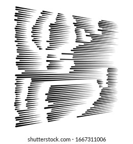 segmented, dashed lines, stripes abstract geometric pattern design element. irregular straight parallel strips, streaks. chunks and pieces of lines. abstract arrangement